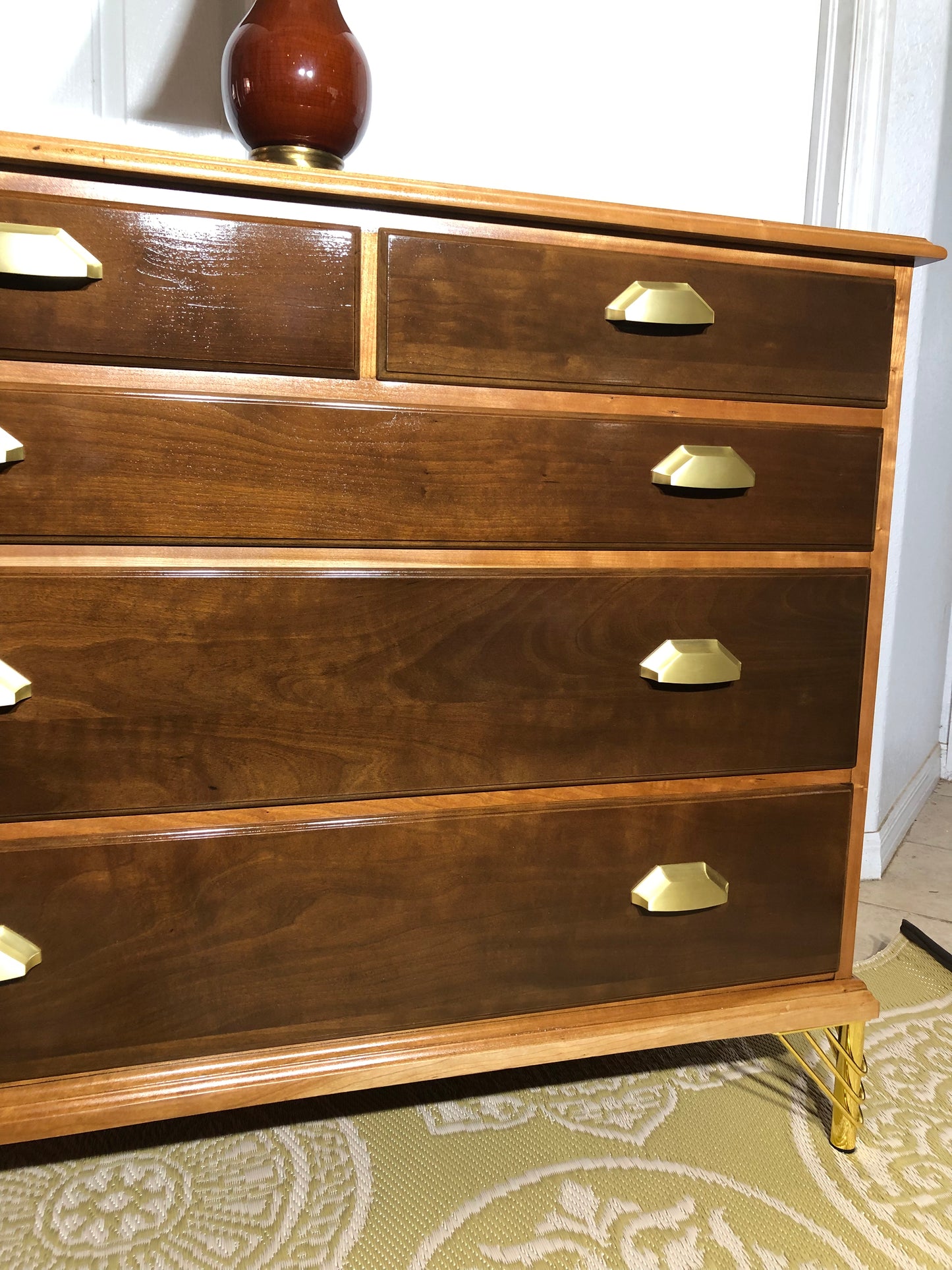 Vintage Virginia Galleries Henkel Harris Solid Wild Black Cherry Wood Chest of Drawers