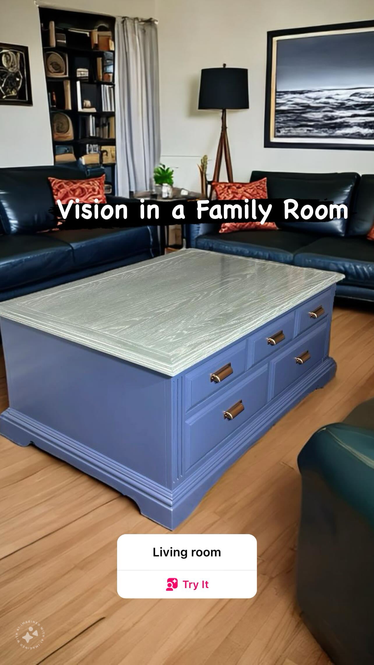 Solid Broyhill Oak Coffee Table - Coastal Modern