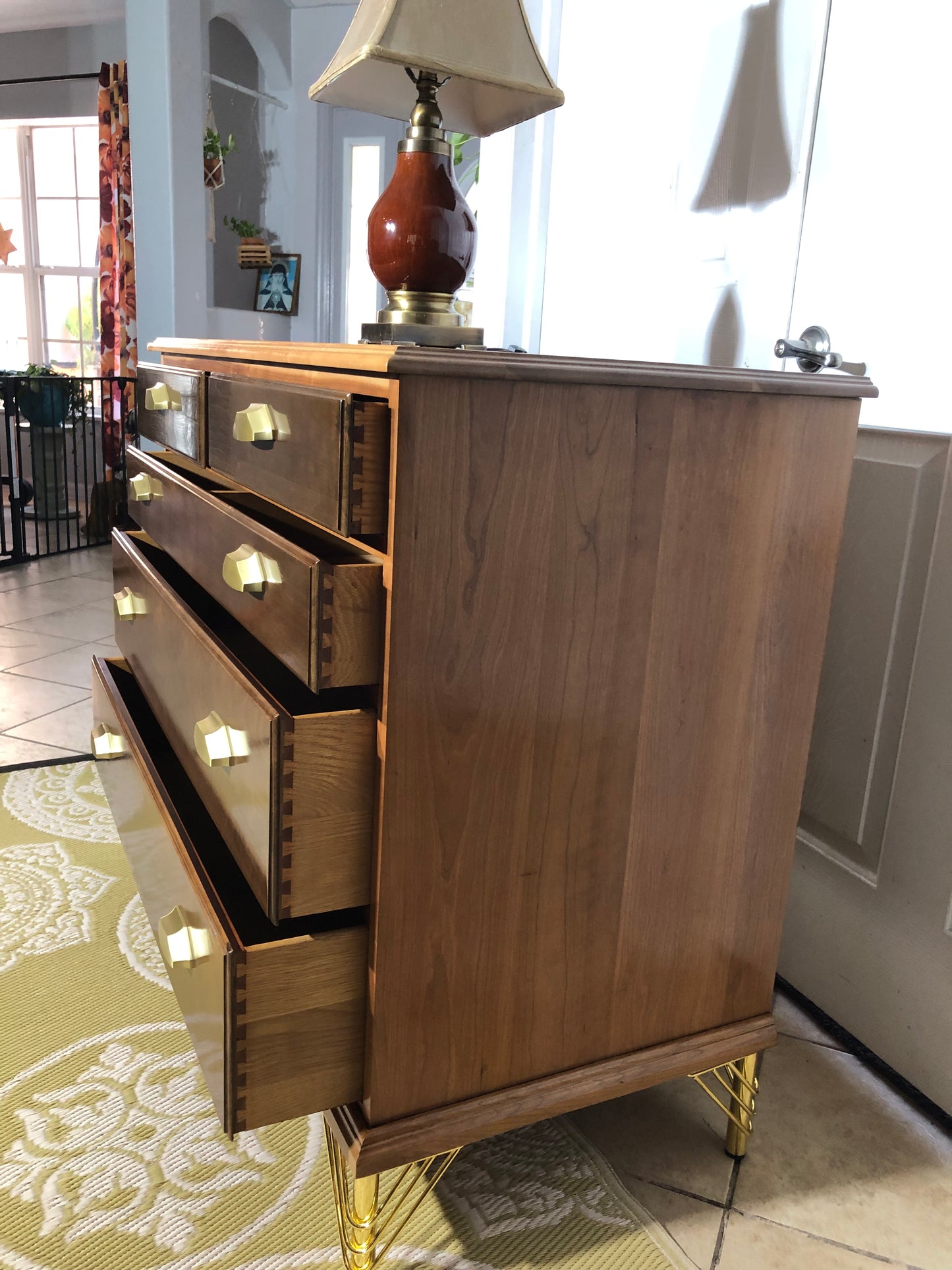 Vintage Virginia Galleries Henkel Harris Solid Wild Black Cherry Wood Chest of Drawers