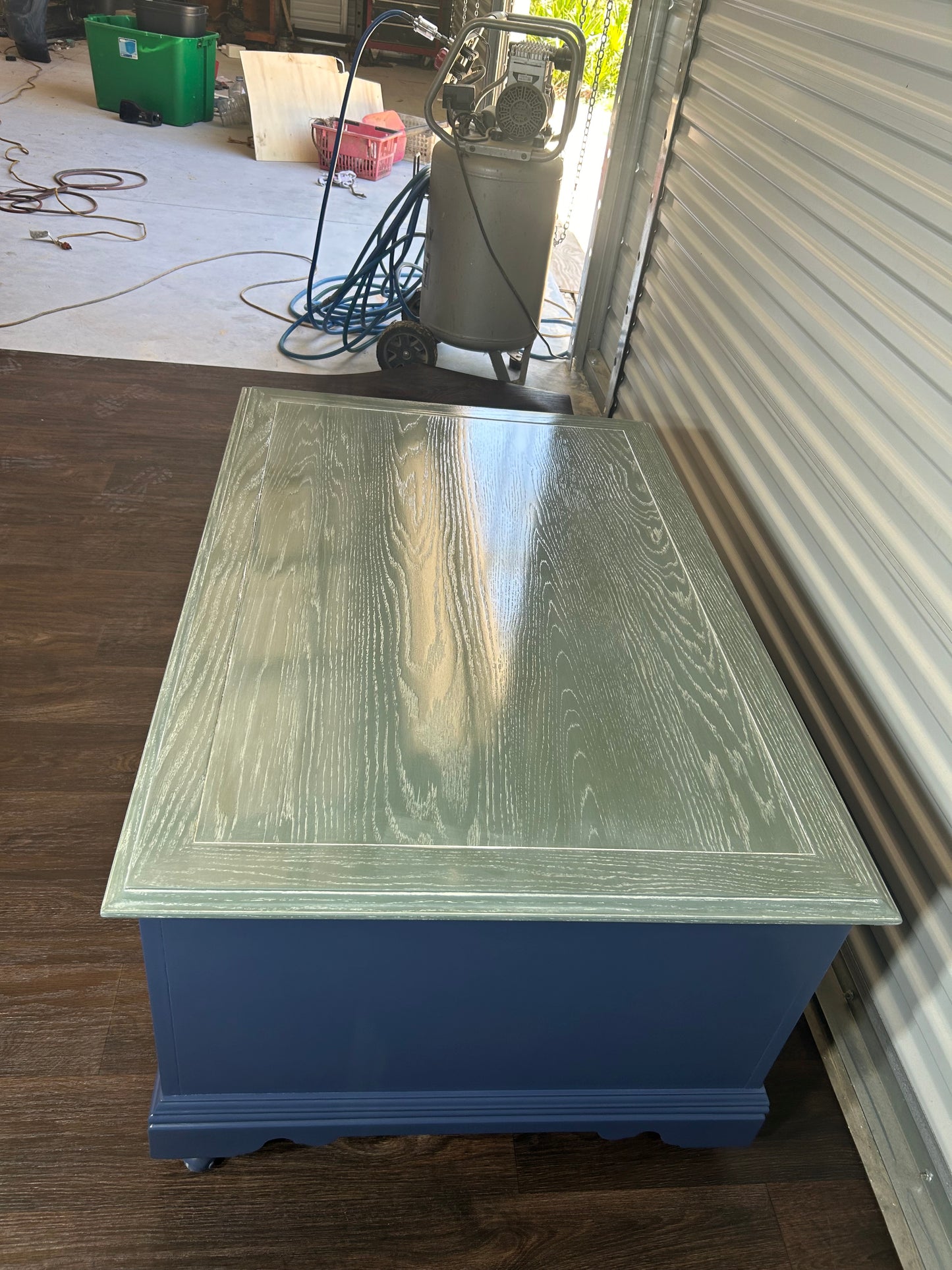 Solid Broyhill Oak Coffee Table - Coastal Modern