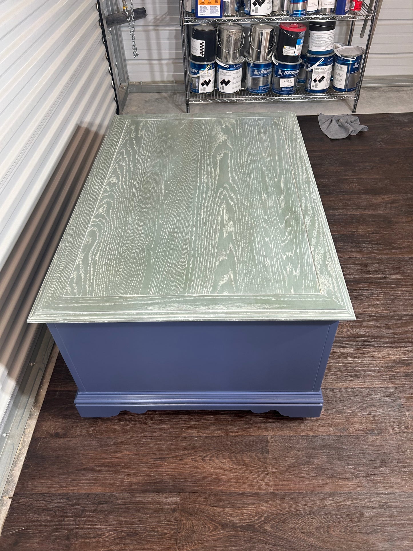 Solid Broyhill Oak Coffee Table - Coastal Modern
