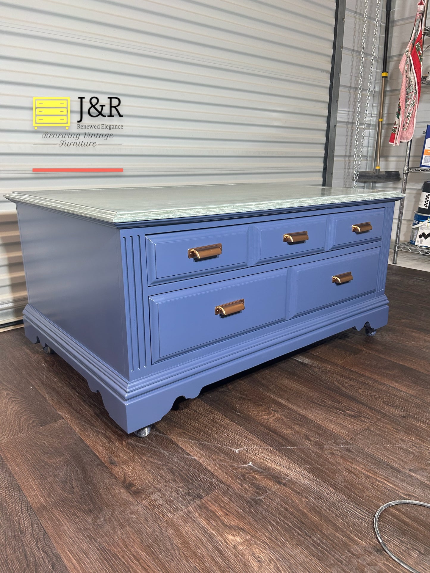 Coffee Table Ceruse Top blue