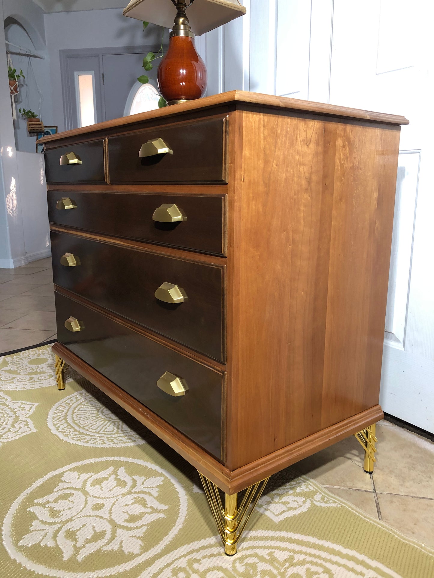 Vintage Virginia Galleries Henkel Harris Solid Wild Black Cherry Wood Chest of Drawers