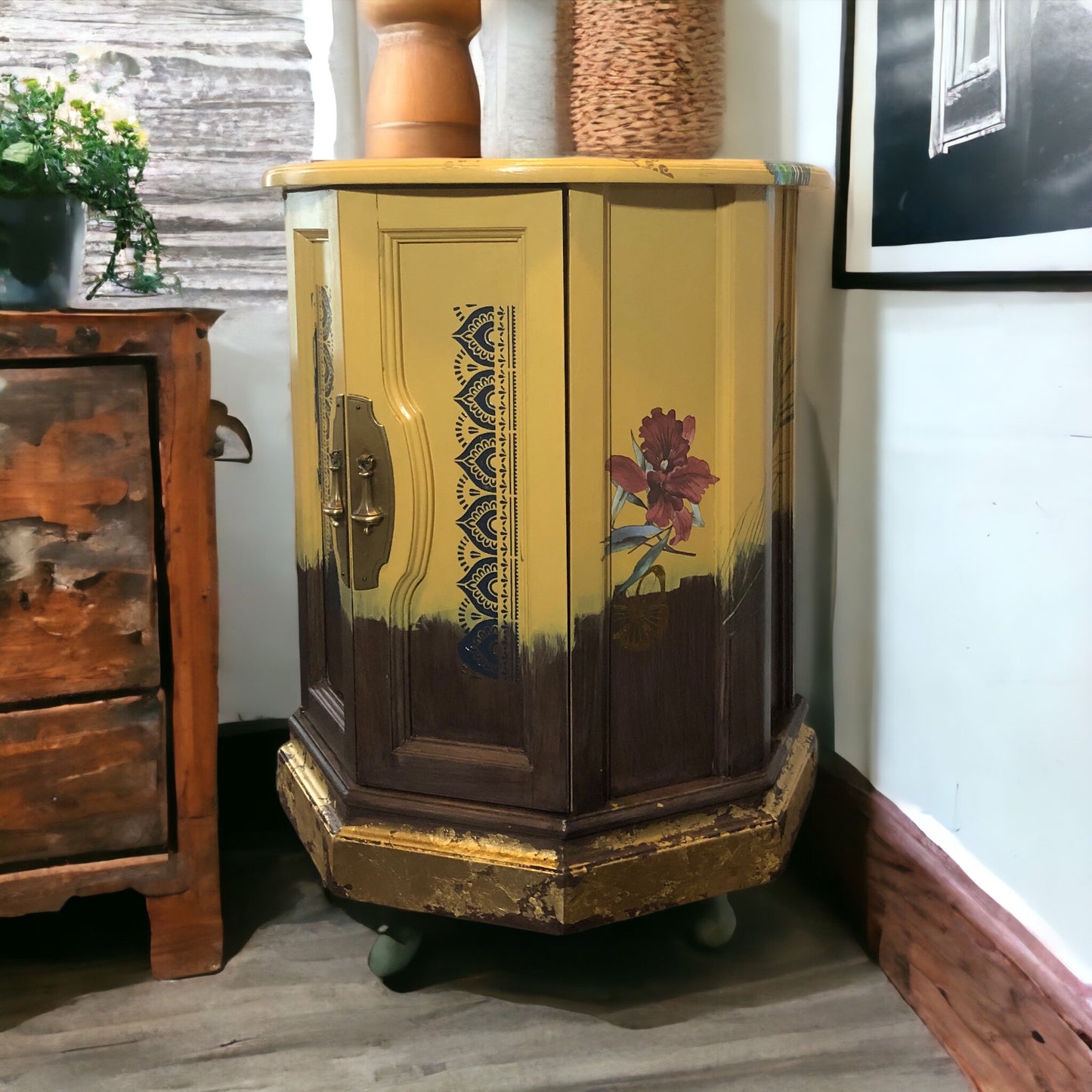 Vintage Hand painted side table