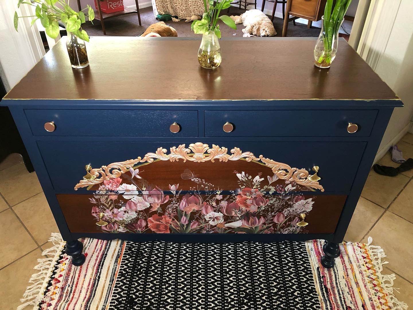 Vintage 4 Drawer Dresser Chest
