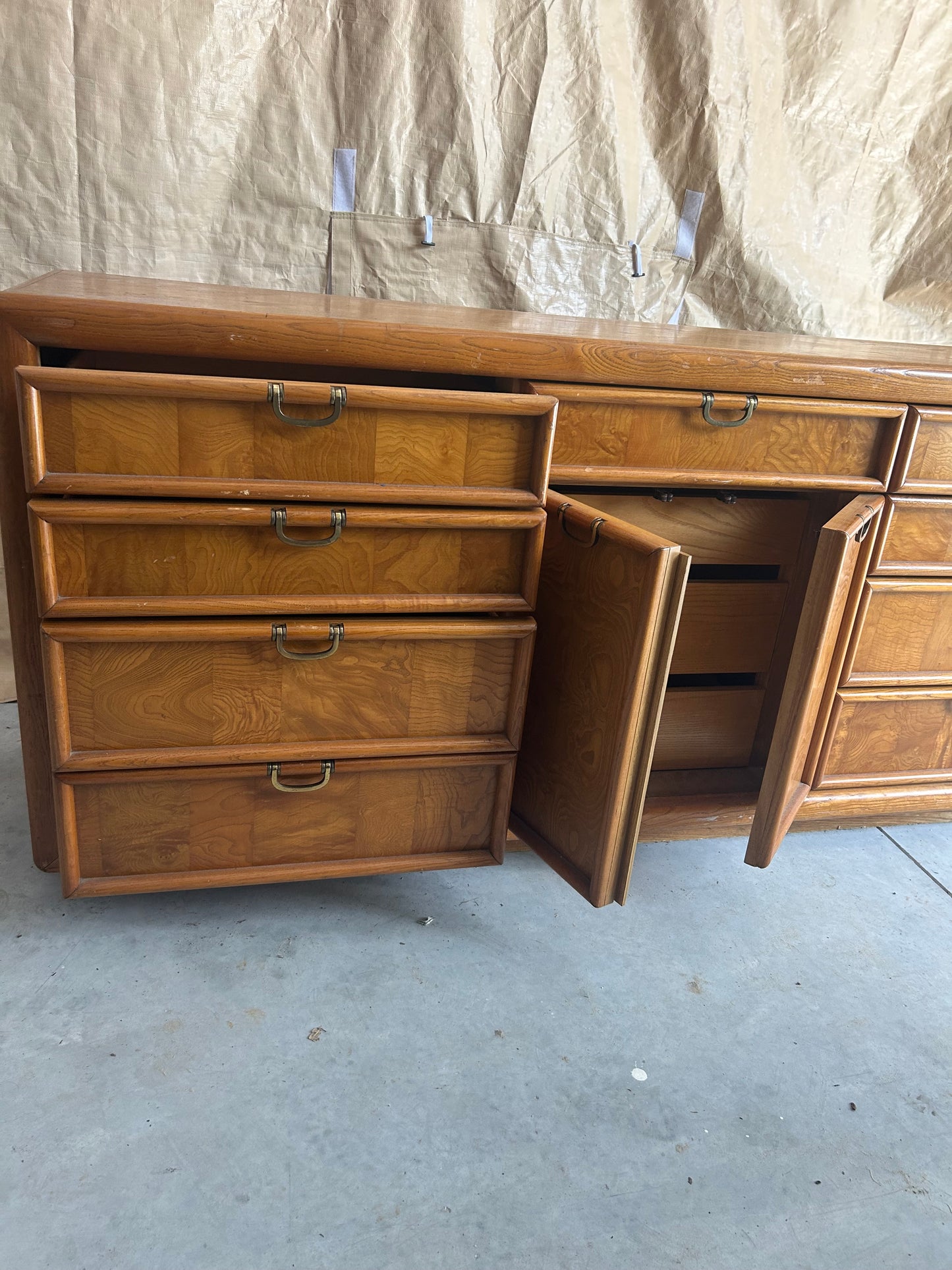 Vintage Mid Century Broyhill Oak Dresser - Customizable