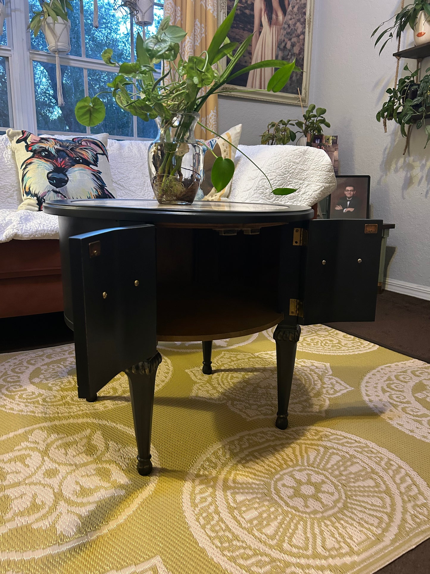 Vintage French Provential P. Reinisch Co. Side Table - Black