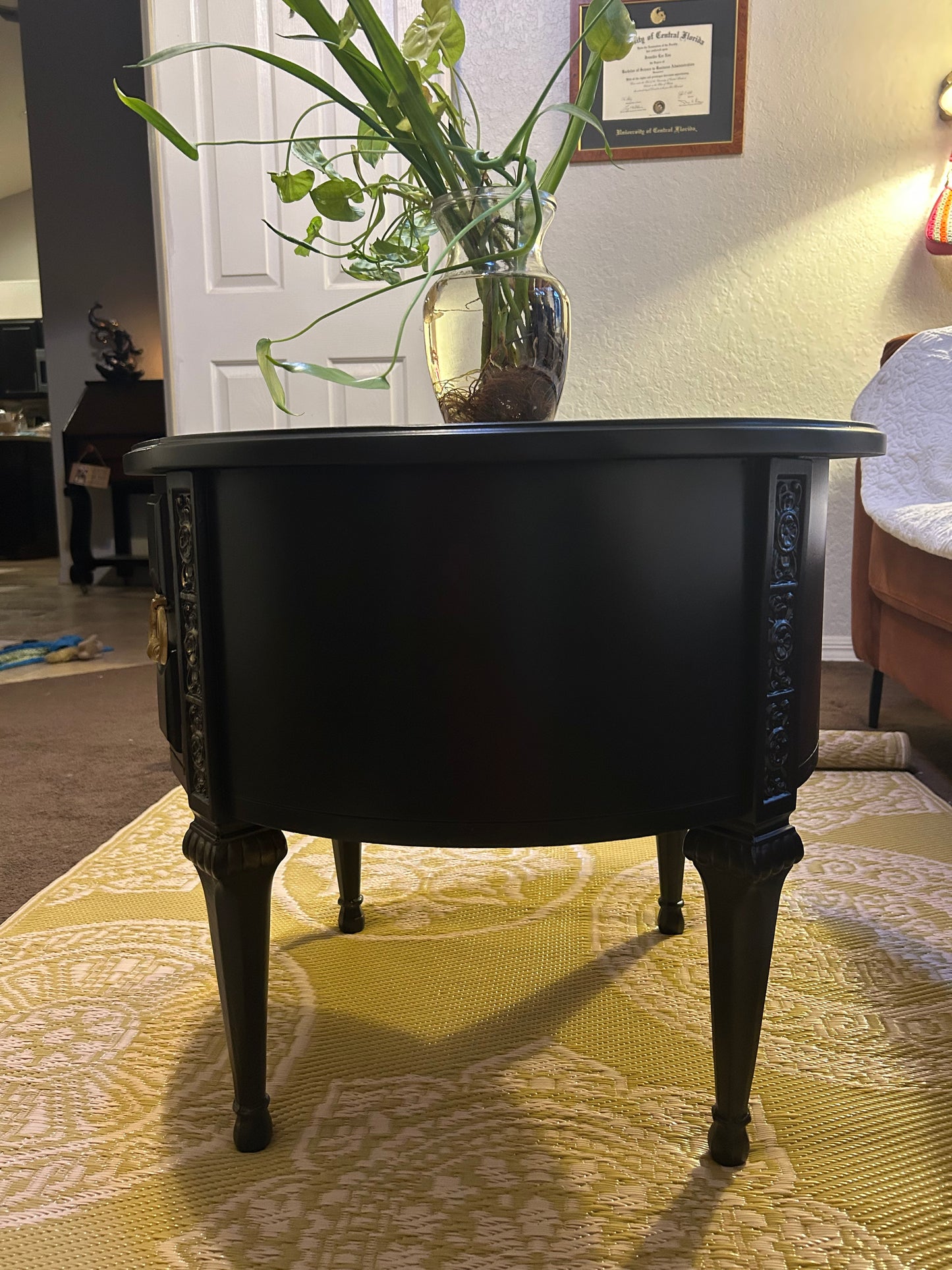 Vintage French Provential P. Reinisch Co. Side Table - Black