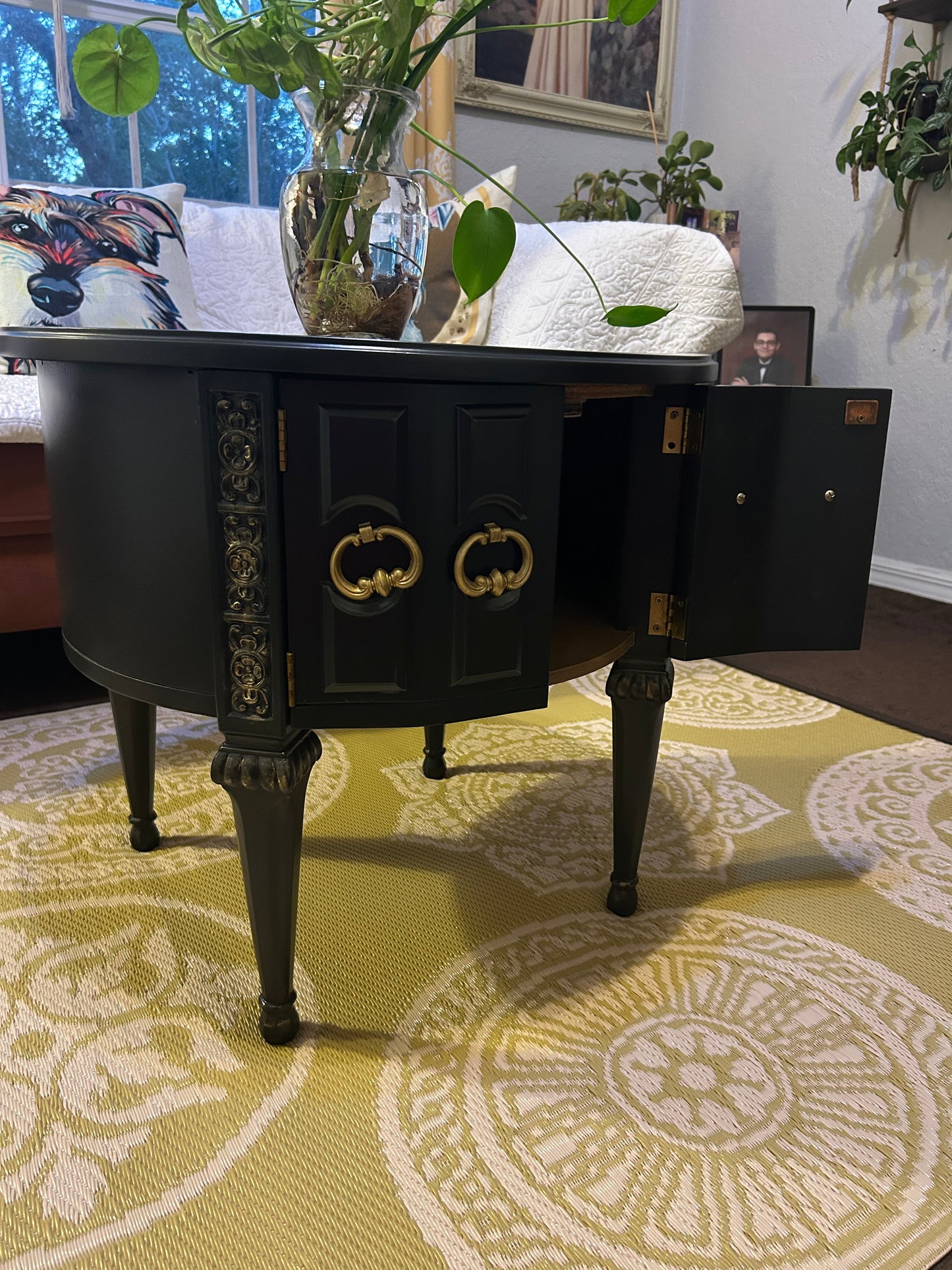 Vintage French Provential P. Reinisch Co. Side Table - Black