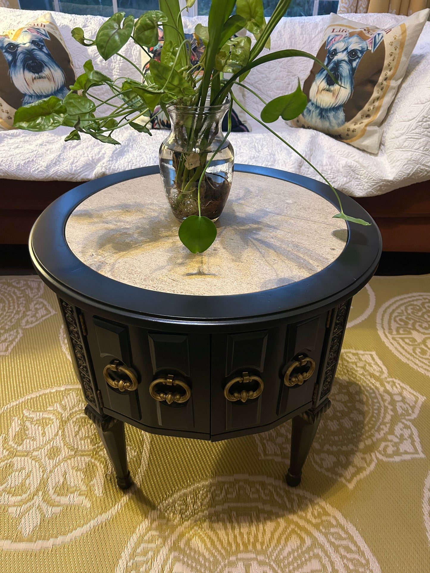 Vintage French Provential P. Reinisch Co. Side Table - Black