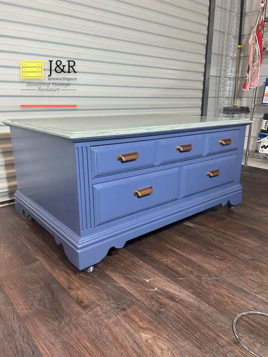 Coffee Table Ceruse Top blue 