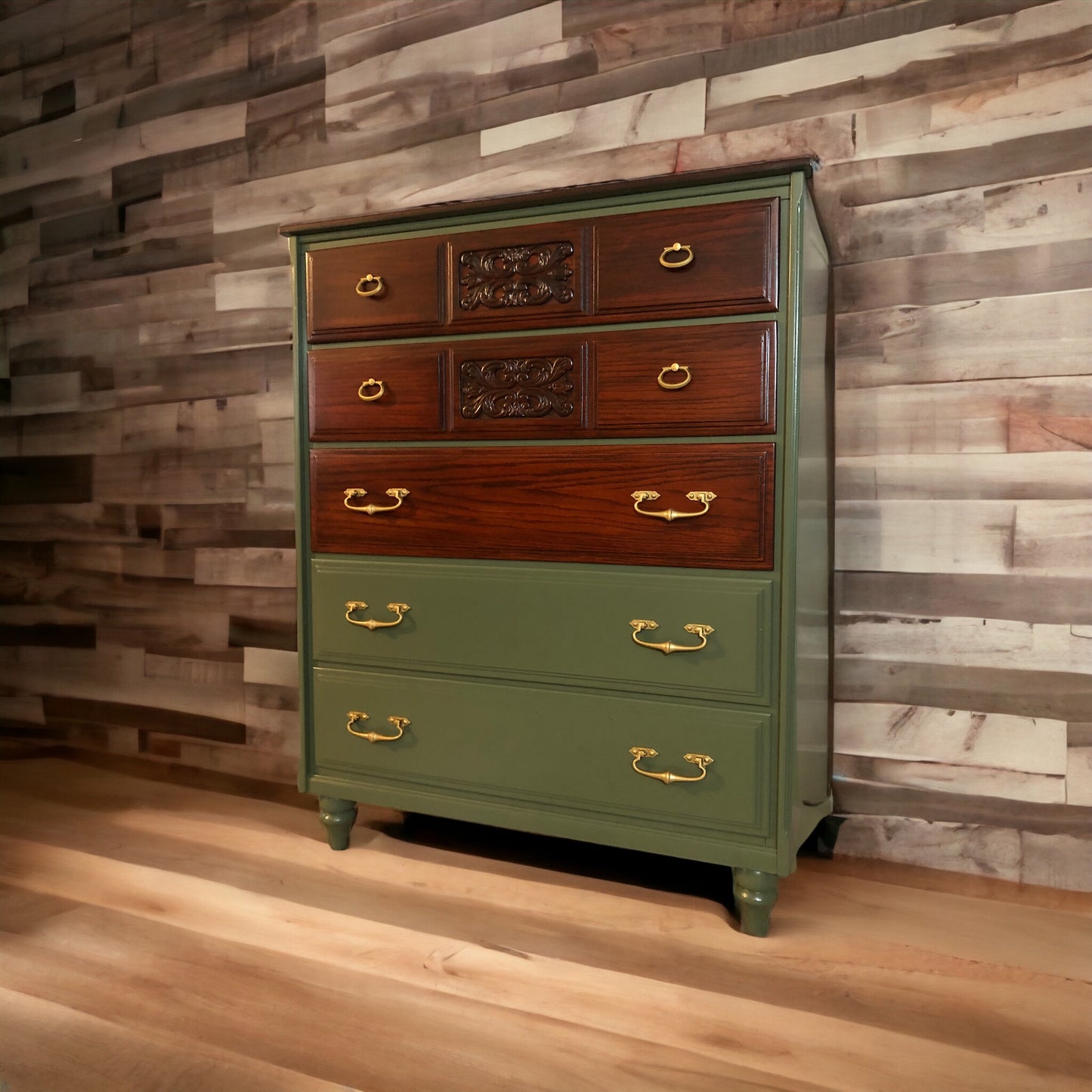 Chest of Drawers 5 drawers Green
