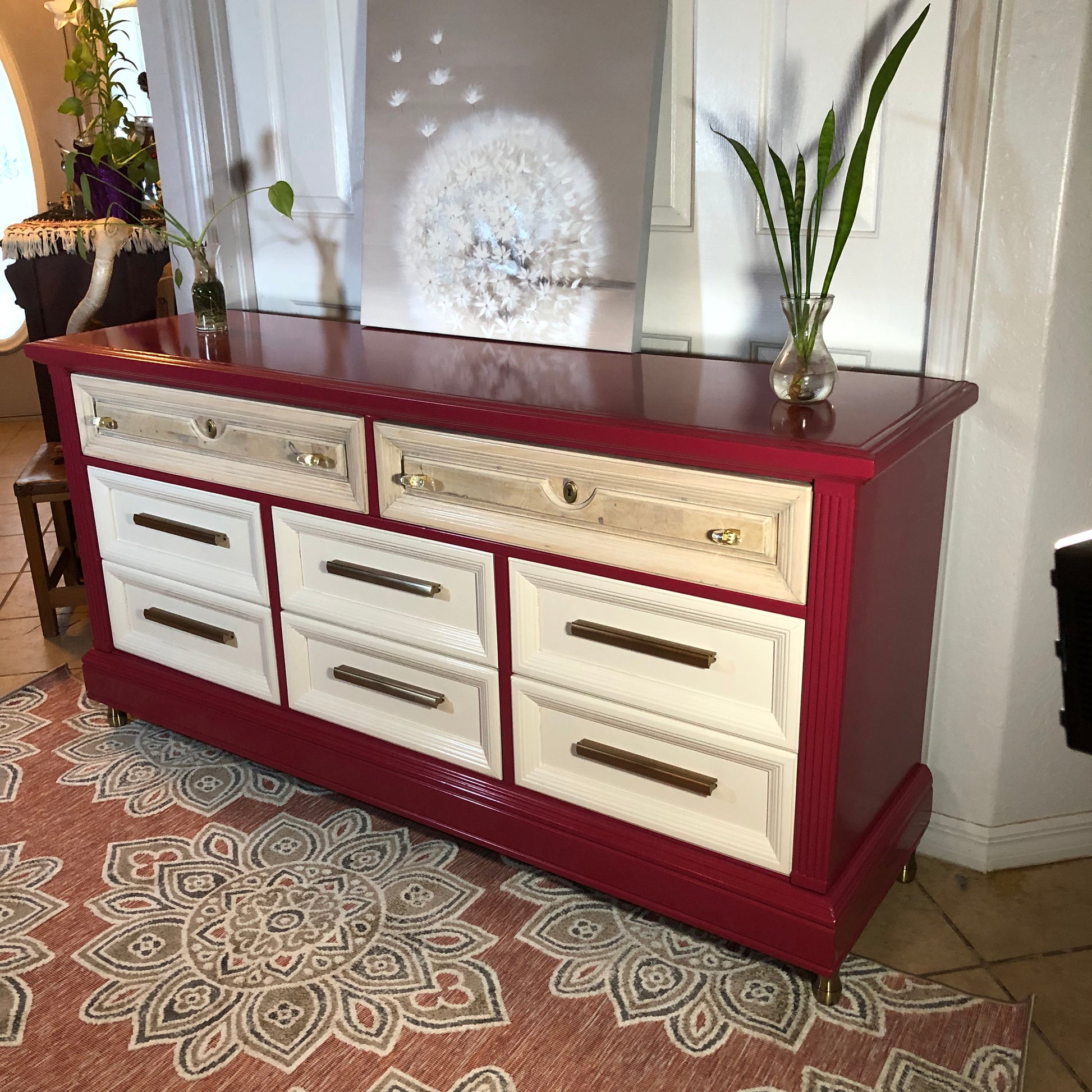 Vintage Cherry Red Dresser